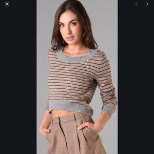 Ami Dans La Rue Cashmere Plaid Cropped Sweater